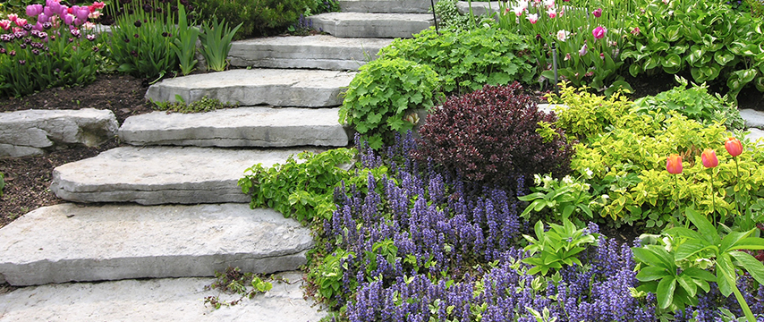 Natural Stone Staircase by Hollandale Landscaping and Garden Centre LTD. In Quinte, Ontario 